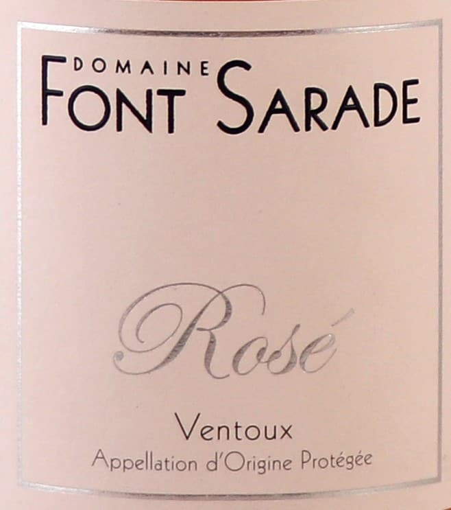 Label Dom Font Sarade VENTOUX ROSE