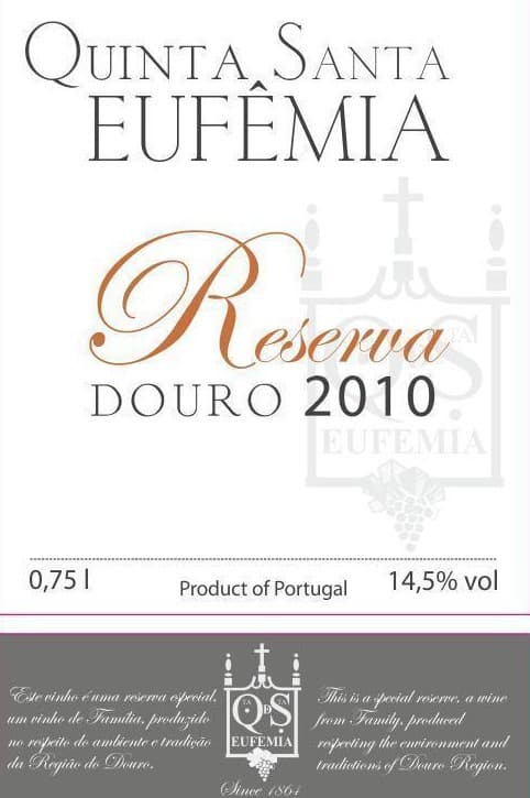 Label only Sta Eufemia Reserva Douro 2010